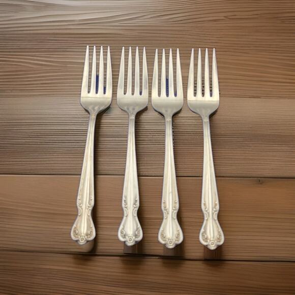 Rogers Brothers Daybreak Elegant Lady Set of 4 Salad Forks Reinforced Plate IS - Picture 1 of 6